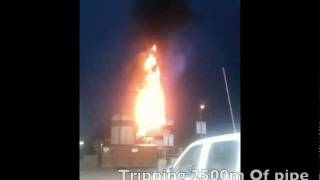 Oil Rig Blowout Accident Ensign 59 [upl. by Revilo]