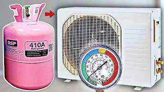 How To Add Refrigerant in Mini Split Air Conditioner  R410A Freon [upl. by Mientao444]