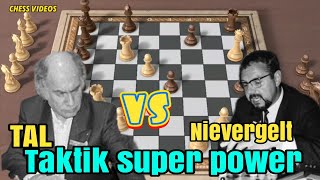 SERANGAN FULL POWER MIKHAIL TAL VS NIEVERGELT ERWIN 1959 [upl. by Solracsiul]