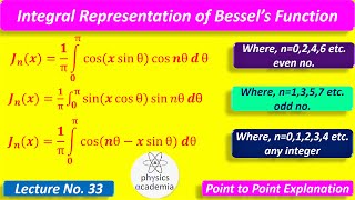 Integral Representation Of Bessels Function  Lecture No 33  BENGALI [upl. by Malonis]