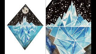 Geometric Iceberg Painting as seen on Kickstarter [upl. by Jarin]