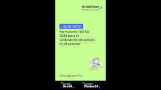 🗓️ Liquidador Formulario 160 AG 2024 para la declaración de activos en el exterior [upl. by Icaj]