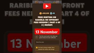 Free Minting on Rarible No Upfront Fees Needed  Part 4 of 5  MemeFi memeficode [upl. by Eannaj]