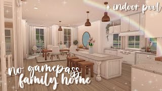 no gamepass family home indoor pool ♡  bloxburg speedbuild  luminto [upl. by Aelahc]