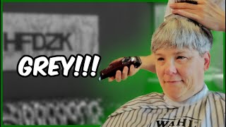 Huge Transformation Short and Trendy Haircut for Grey Hair with Clippers [upl. by Ydissac]