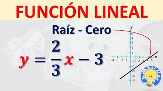 📈 RAÍZ ó CERO de una FUNCIÓN LINEAL con FRACCIONES  Juliana la Profe [upl. by Thatch725]