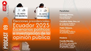 Elecciones presidenciales Ecuador 2025 Escenarios políticos e investigación de la opinión pública [upl. by Vlad]