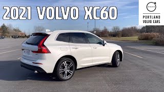 Crystal White Metallic 2021 Volvo XC60 T6 Momentum  Quick tour with Heather [upl. by Keen]