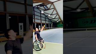 Wheelchair Tennis  Serve into Body and into Angle 🎾 tennis shorts [upl. by Ettelliw]