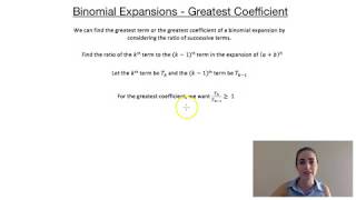 Binomial Expansions  Greatest Coefficient [upl. by Linet883]