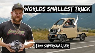 Testing a 100 SUPERCHARGER from TEMU on the WORLDS SMALLEST TRUCK [upl. by Asirehc]