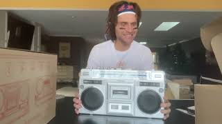 Retro Amazon 80s Boombox Cassette Tape Player Reviews Audiocrazy riptunes ion RC88BT [upl. by Nylyaj]