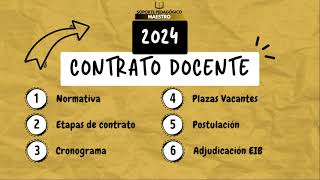 📌 🟡¿COMO SERA CONTRATO DOCENTE 2024 ⚡ENTERATE TODO SOBRE EL PROCESO [upl. by Misha846]