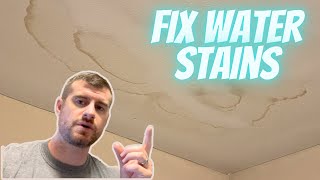 How to Fix Ceiling Water Stains KILZ Stain blocker [upl. by Leuamme]