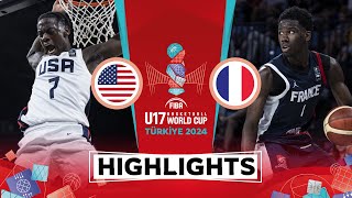 USA 🇺🇸 vs France 🇫🇷  Highlights  FIBA U17 Basketball World Cup 2024 [upl. by Naasar39]