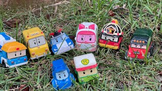 Looking Robocar Poli and friend  Toy Robocar Poli  Poacher  Posty  Amber  Roy  Poli  Rody [upl. by Edyth]