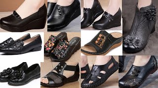 2025 BLACK BEAUTYWOMENS SANDAL GENUINE LEATHER PUMP SHOESLADIES COMFY FOOTWEAR SANDALSCHAPPAL [upl. by Neelyak]