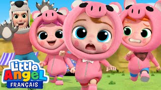 Les Trois Petits Cochons  Comptine avec Bébé Louis  Little Angel Français [upl. by Hoi]