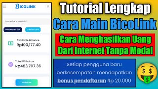 Cara Main BicoLink  Website Shortlink Penghasil Uang CPM Tertinggi [upl. by Marti]