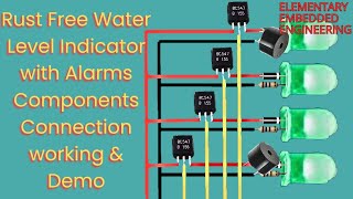 Rust Free Water Level Indicator 5 BC547 NPNs Alarm on Full amp Empty [upl. by Jarita]