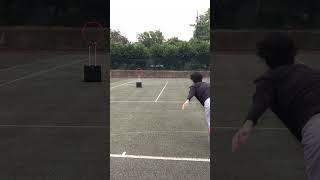 Tennis serve through a hoop tennis practice [upl. by Nonnek]