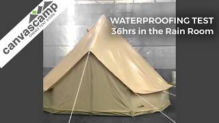 Waterproof Canvas Tents PROOF from the Rain Room [upl. by Trebreh720]