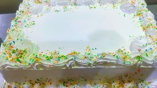 How to Frost a Sheet whipping cream vanilla Cake colourful springel white decorating ideas  166 [upl. by Levan735]