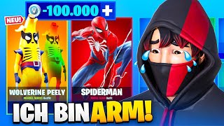 WTF 😱🤑 Nach jedem TOD MUSS ich SUPERHELDEN SKINS aus dem Shop KAUFEN zu teuer Fortnite 4 Deutsch [upl. by Kokoruda]