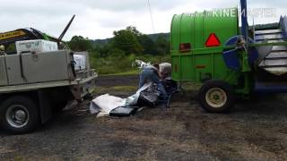 Chopping corn silage Part 1 setting up the ag bag [upl. by Mccandless22]