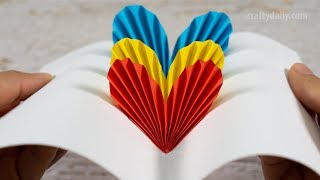 3D Pop Up Heart Card  DIY Valentine Day Cards  Handmade Cards  Paper Craft Ideas [upl. by Carmelle477]