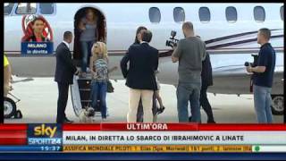 Ibrahimovic Day Arriva a Milano  Sky Sport 24  29082010  Pt 2 [upl. by Nirred]