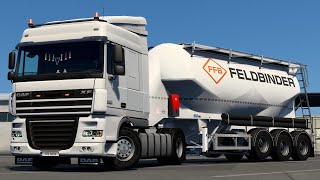 Feldbinder EUT Silo Trailer  DAF XF 105  Euro 5 MX300 Zeemods  Euro Truck Simulator 2 [upl. by Eemla]