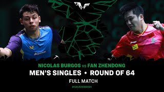 FULL MATCH  Nicolas Burgos vs Fan Zhendong  MS R64  SaudiSmash 2024 [upl. by Iidnarb]