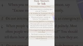 Basic Manners for kids  quotEssential Etiquette Teaching Basic Manners to Kidsquot [upl. by Ricker241]