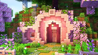 Minecraft  How to build a Cherry Hobbit Hole  Tutorial [upl. by Aihtela213]