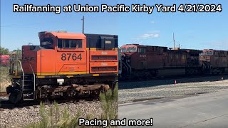 Railfanning at the Union Pacific Kirby Yard 4212024 [upl. by Valiant]