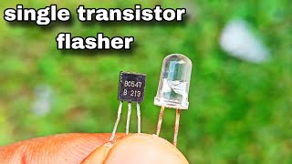 DIY Single Transistor LED Flasher Circuit  Simple Electronics Project [upl. by Bloem]