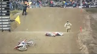 HUGE Tim Gajser Crash At Mantova [upl. by Lamej]