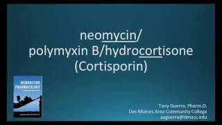 How to pronounce neomycinpolymyxin Bhydrocortisone Cortisporin Memorizing Pharmacology [upl. by Ula]