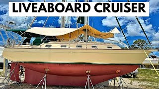 The BEST LIVEABOARD Cruiser out there 380 Island Packet FULL TOUR [upl. by Anived]