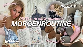 MORGENROUTINE ⛅️ slow summer morning  aufräumen skincare aesthetic frühstück 🎀 [upl. by Obelia425]