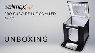 Walimex Pro Cubo de Luz com LED  40cm  UNBOXING [upl. by Malcolm]