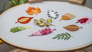 10 Colorful Hand Embroidery Leaves Unique Stitching Showcase [upl. by Perkoff811]