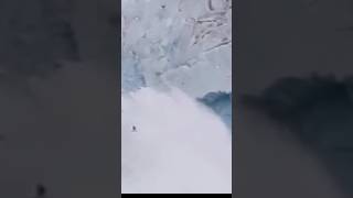 Glacier fall glacier calving Large iceberg breaking over Iceberg breaking up glacier collapse [upl. by Carmelia570]