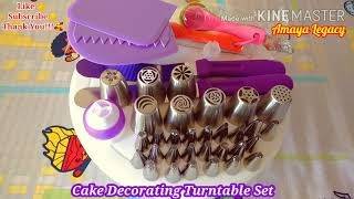 UNBOXING Cake Decorating Turntable Set  What You Need To Be A Better Cook [upl. by Ednutabab]