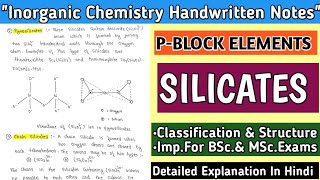 SILICATES  Classification amp Structure  PBLOCK ELEMENTS  inorganicchemistry bscnotes [upl. by Nahk]