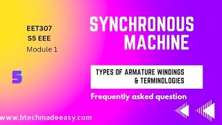 Types of armature windings amp terminologies Module 1 EET307 SIM [upl. by Rosen878]