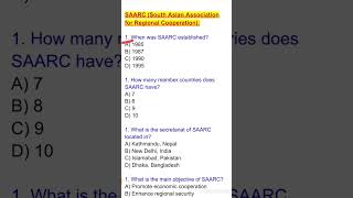 MCQ on SAARCshorts jkssb [upl. by Ahiel]