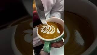 Cappuccino with two arts baristas coffeeart coffee latteartist latteart latte cappuccino [upl. by Jennings]