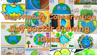 World Nature Conservation Day Drawing  Nature Conservation Poster Drawing  Save nature Save life [upl. by Erapsag855]